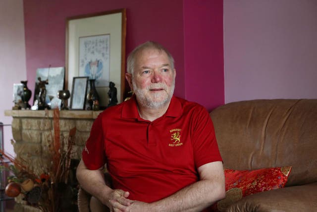 Rhod Palmer, a Royal Navy veteran, at his home in Somerset; he was diagnosed with cancer last year and described the move as ‘a real breakthrough’