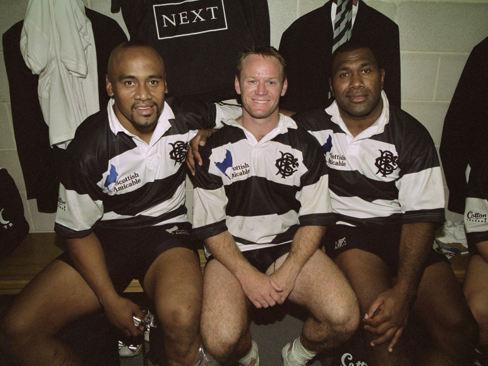 &#13;
Lomu (left) and Vidiri (right) both represented the Barbarians against England in 2001&#13;