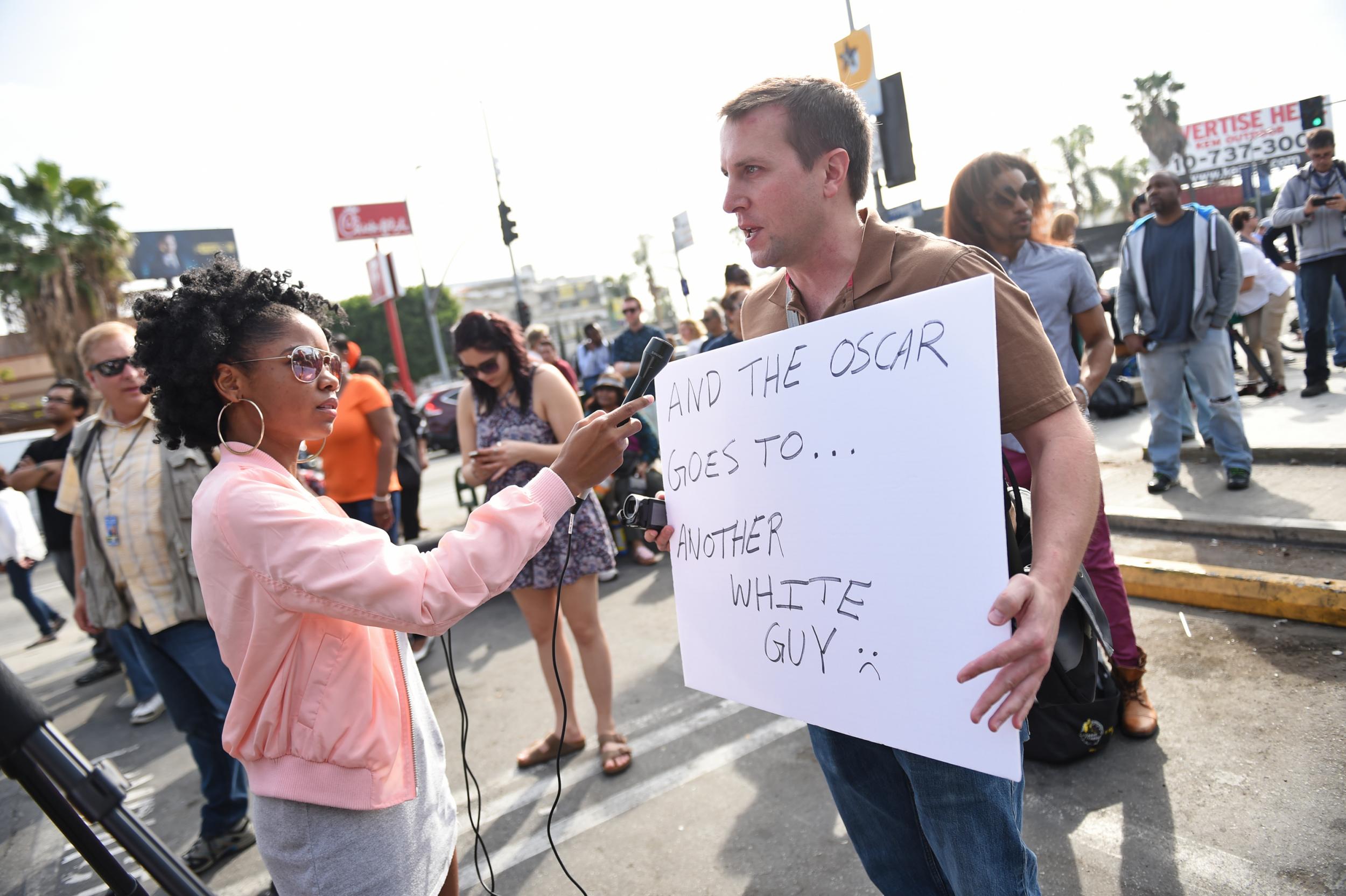 A protester in LA