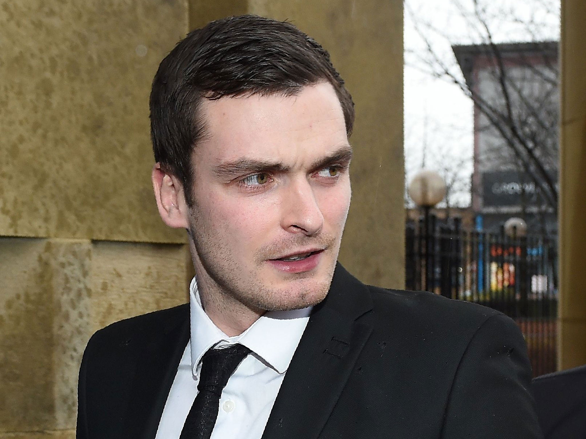 Former Sunderland footballer Adam Johnson arrives at Bradford Crown Court in Bradford, northern England, on 6 March, 2016