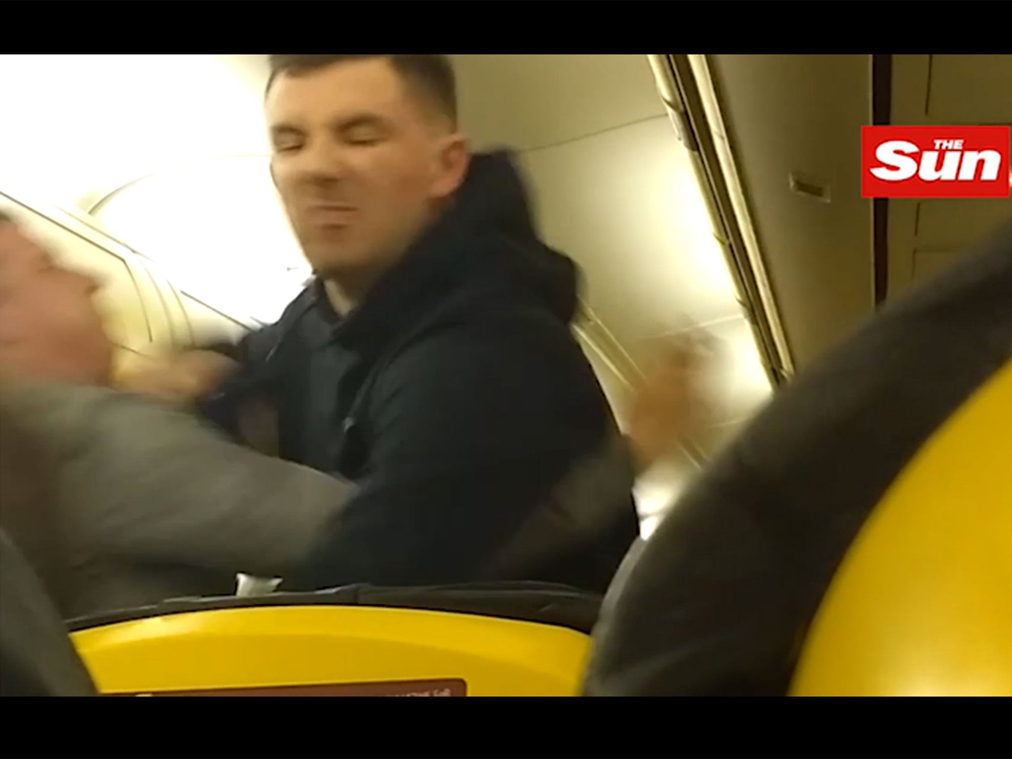 Some of the incident was caught on video by fellow passengers