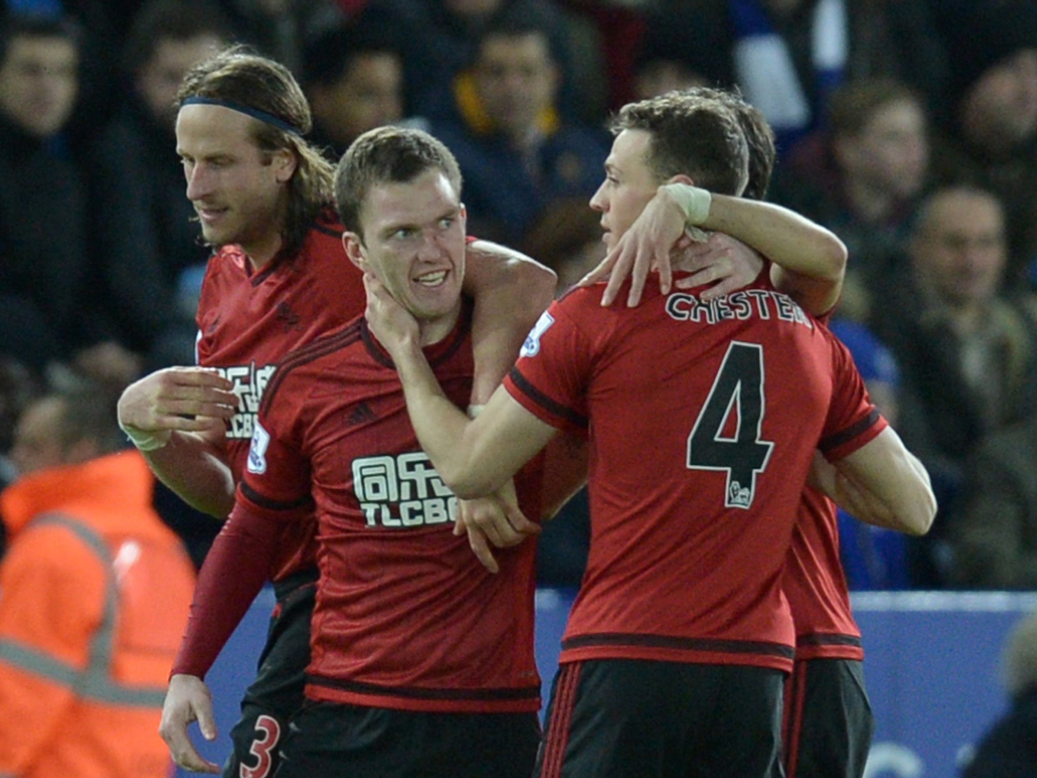 West Bromwich Albion's Craig Gardner is congratulated by his team-mates