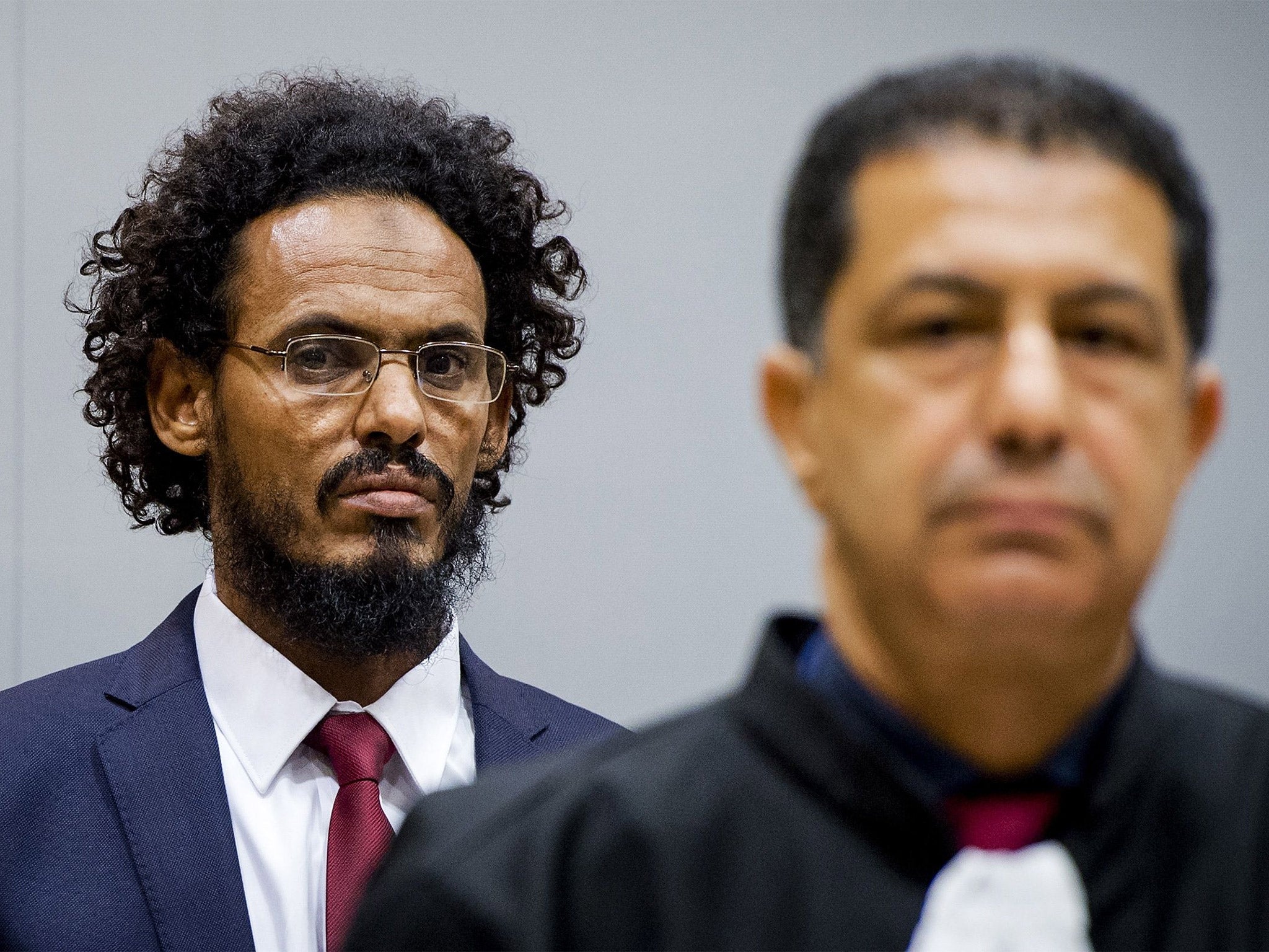 Ahmad al-Faqi al-Mahdi at a previous ICC hearing in The Hague. He is the first jihadist to appear before the tribunal