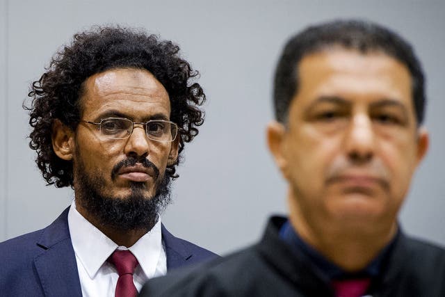 Ahmad al-Faqi al-Mahdi at a previous ICC hearing in The Hague. He is the first jihadist to appear before the tribunal
