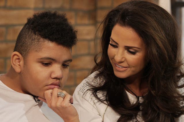 Katie Price and her son Harvey on ITV's This Morning, March 2015