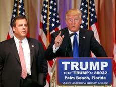 Chris Christie's many pained expressions standing behind Trump