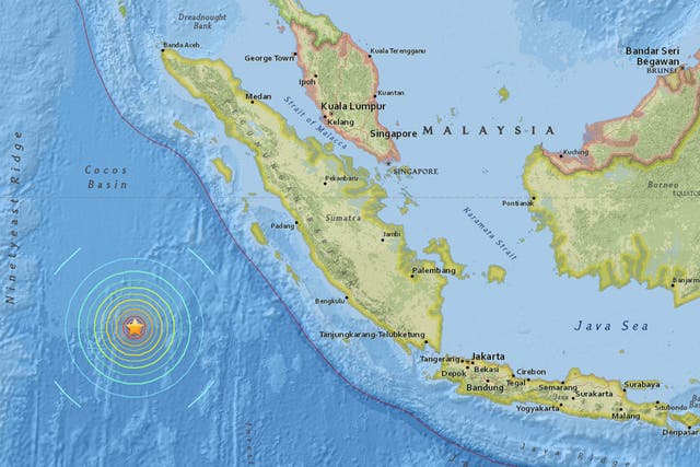 The earthquake struck 600km off the coast of Sumatra