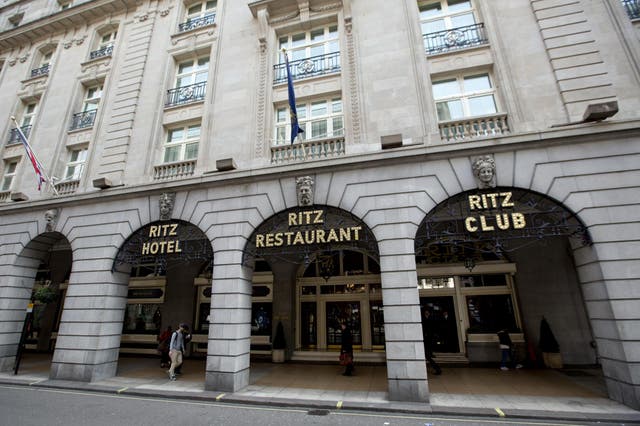 London's famous ritz hotel