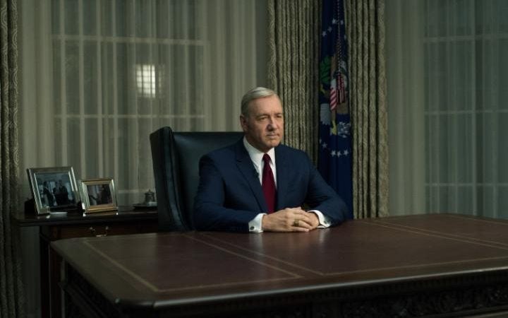 Kevin Spacey as President Francis Underwood