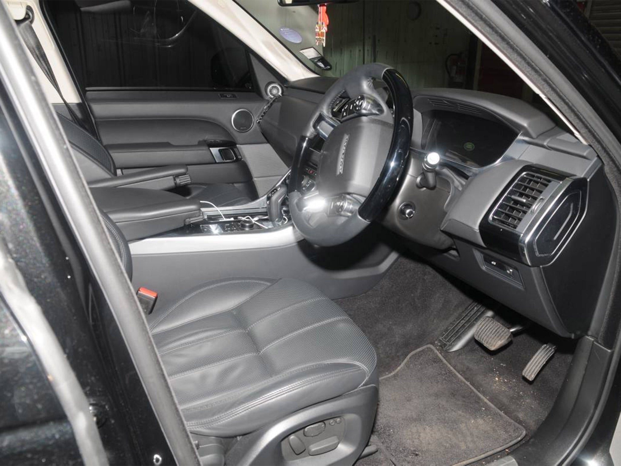 The inside of Adam Johnson's Range Rover