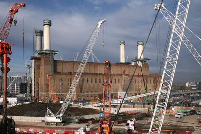 Still a huge building site: Battersea Power Station