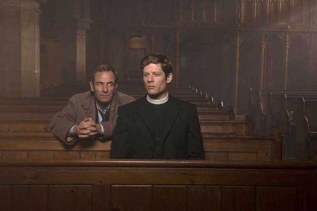Priestly: James Norton (right) with Robson Green in the hit show