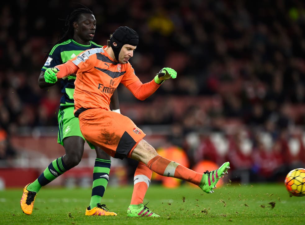 Petr Cech suffered a hamstring injury against Swansea City