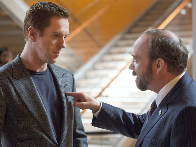 Finger of fate: Damian Lewis, left, with Paul Giamatti in ‘Billions’