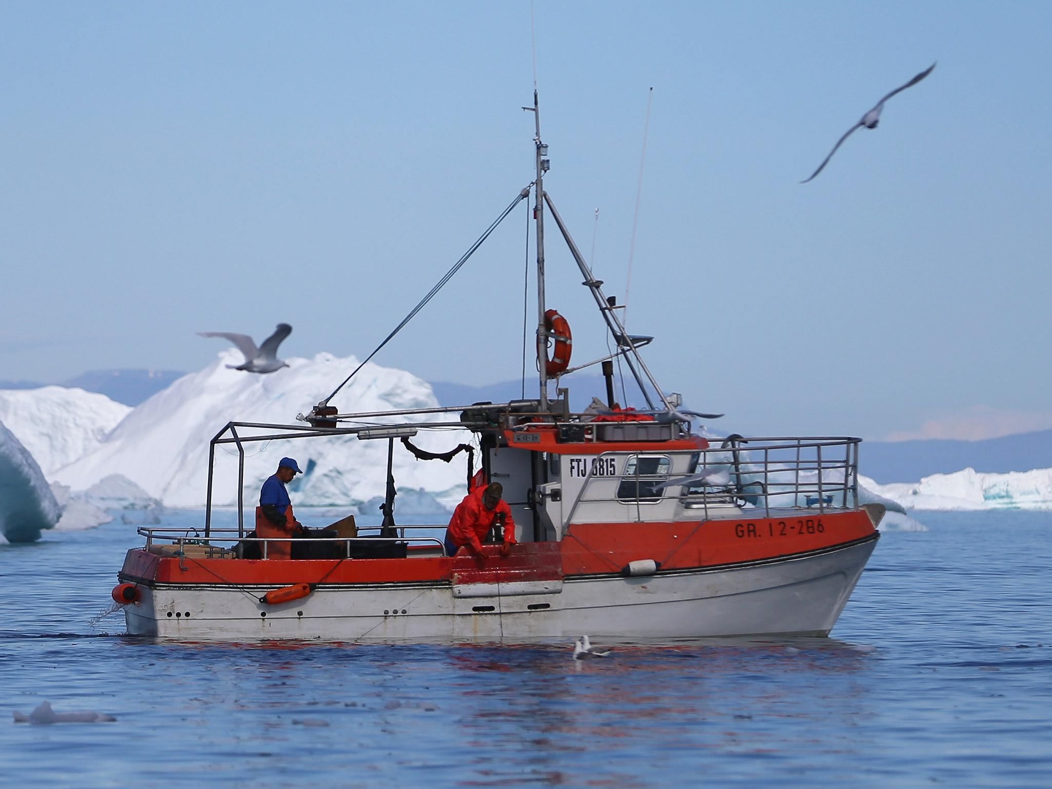 A fishing boat in the Arctic, where temperatures climbed to 1.2C this week