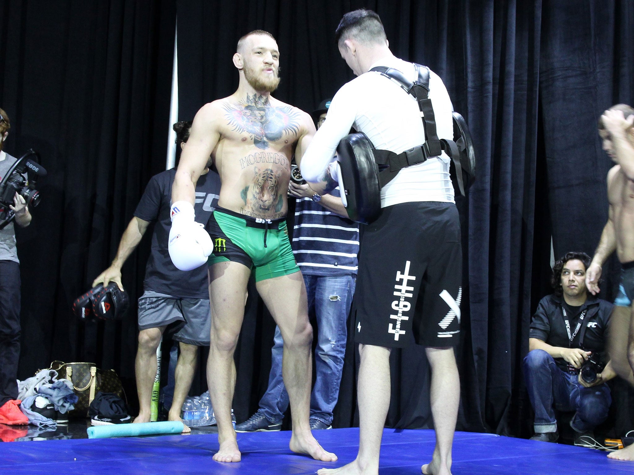 Conor McGregor at the open workouts