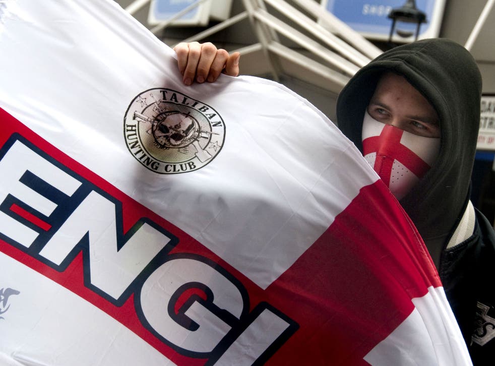 Flag of convenience: an English Defence League protest