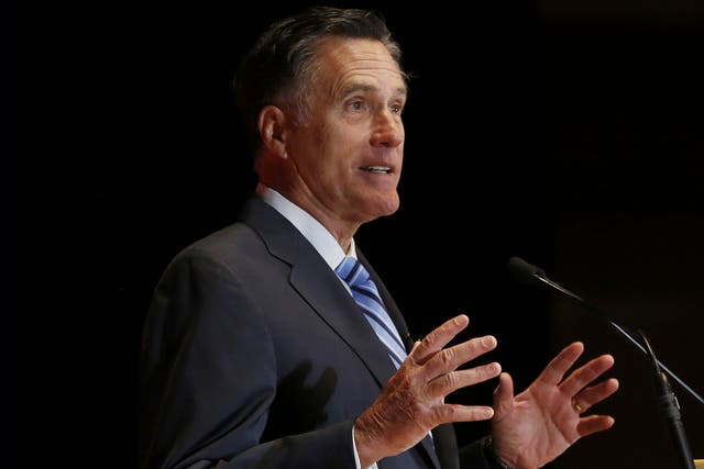 Mr Romney was speaking at the Hinckley Institute of Politics at the University of Utah