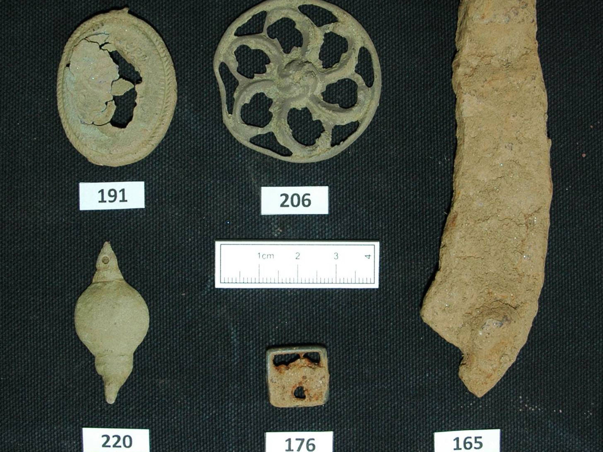 Some of the recovered artefacts