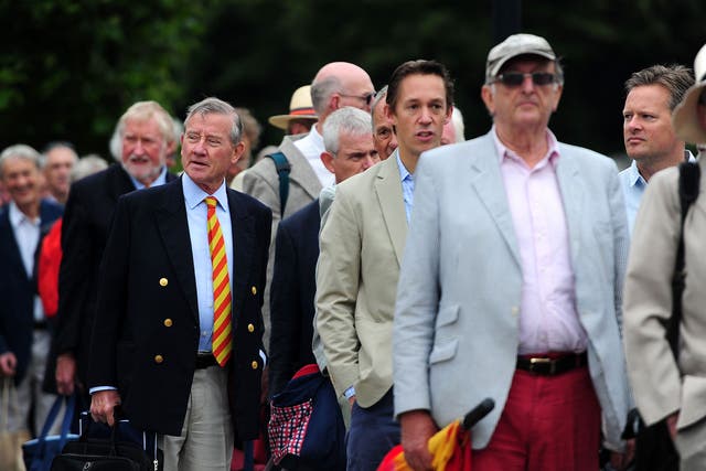 MCC Members queue to enter the grounds