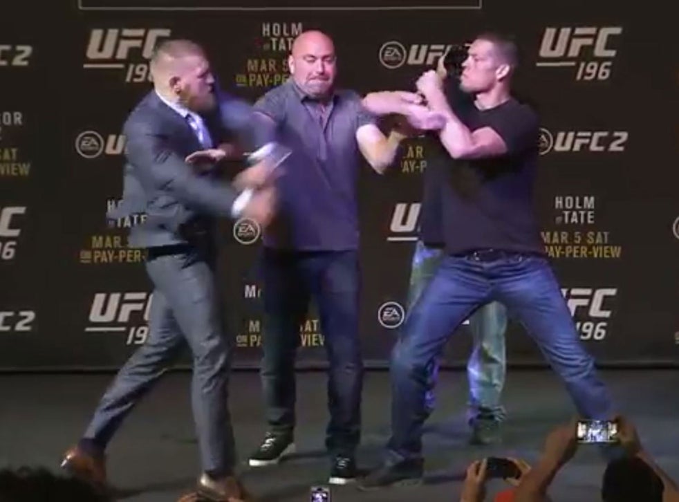 UFC 196 Conor McGregor vs Nate Diaz: Tensions boil over as scuffle