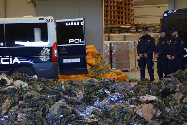 The aid containers were seized following a routine inspection by customs officials in Valencia and Algeciras