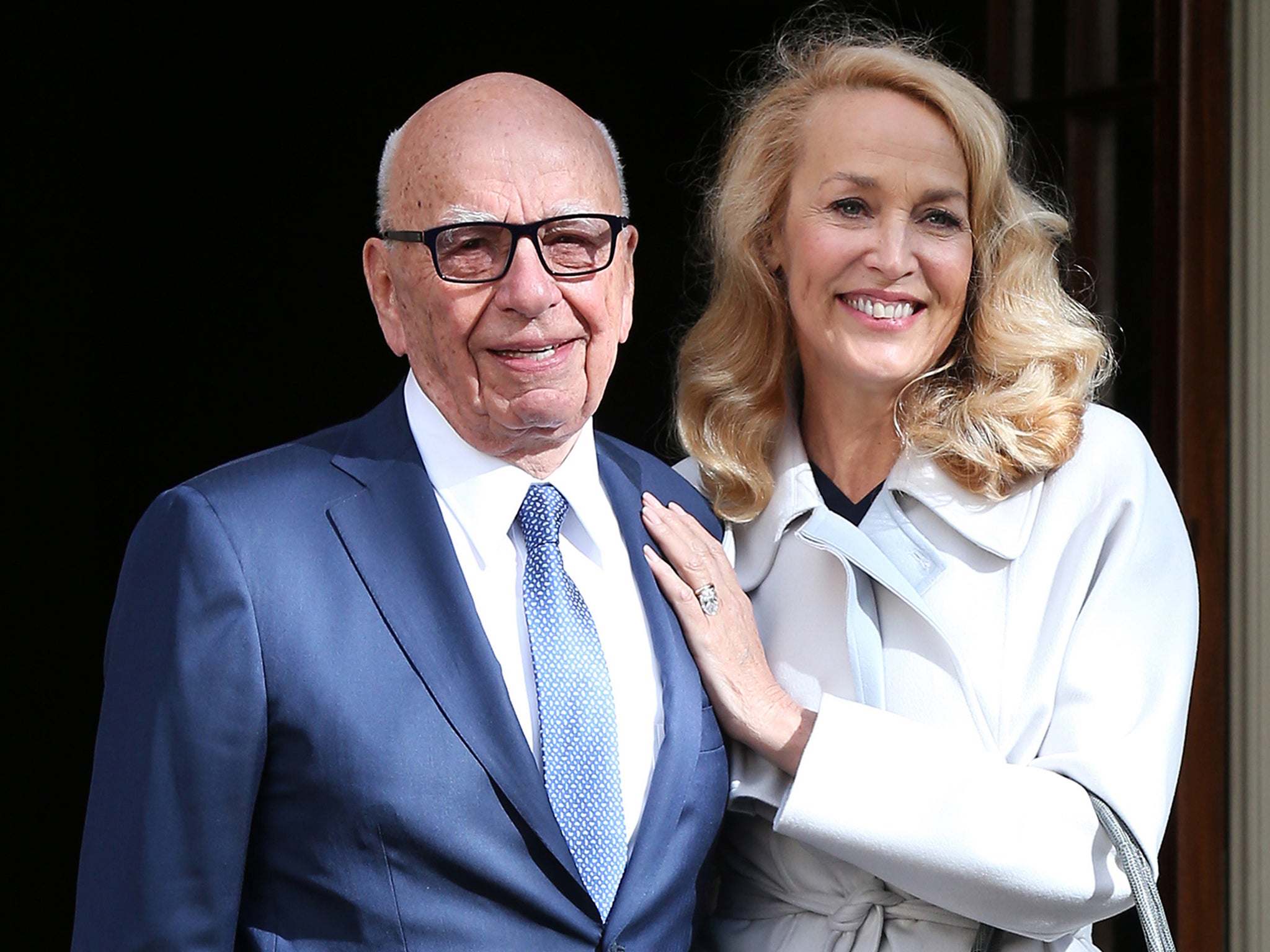 Rupert Murdoch and Jerry Hall leave Spencer House in London