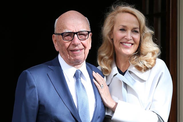 Rupert Murdoch and Jerry Hall leave Spencer House in London