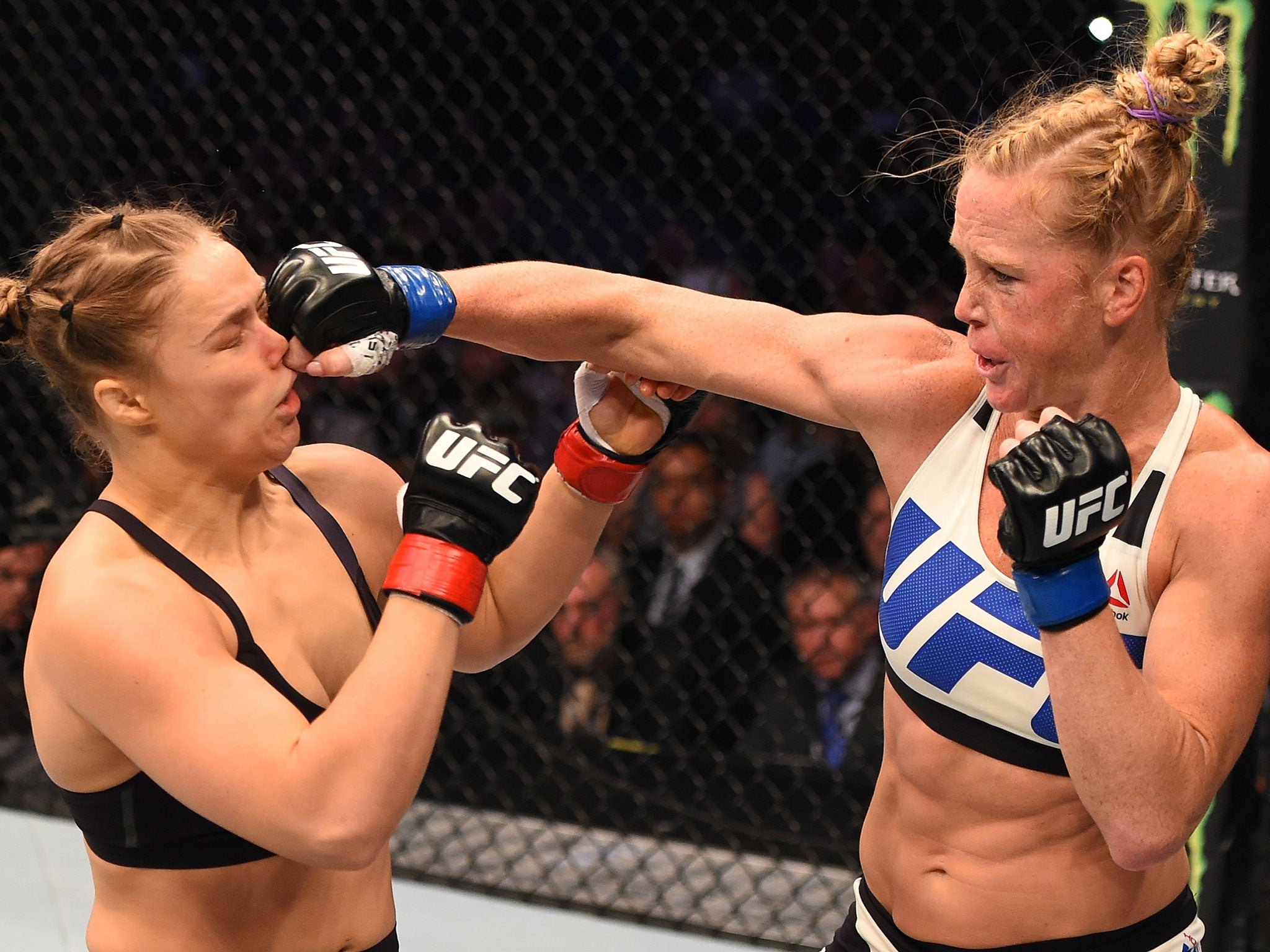 Holly Holm beat Ronda Rousey to win the women's bantamwieght championship