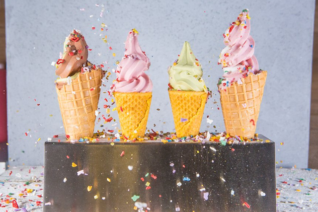 Dairy free ice cream in gluten free cones