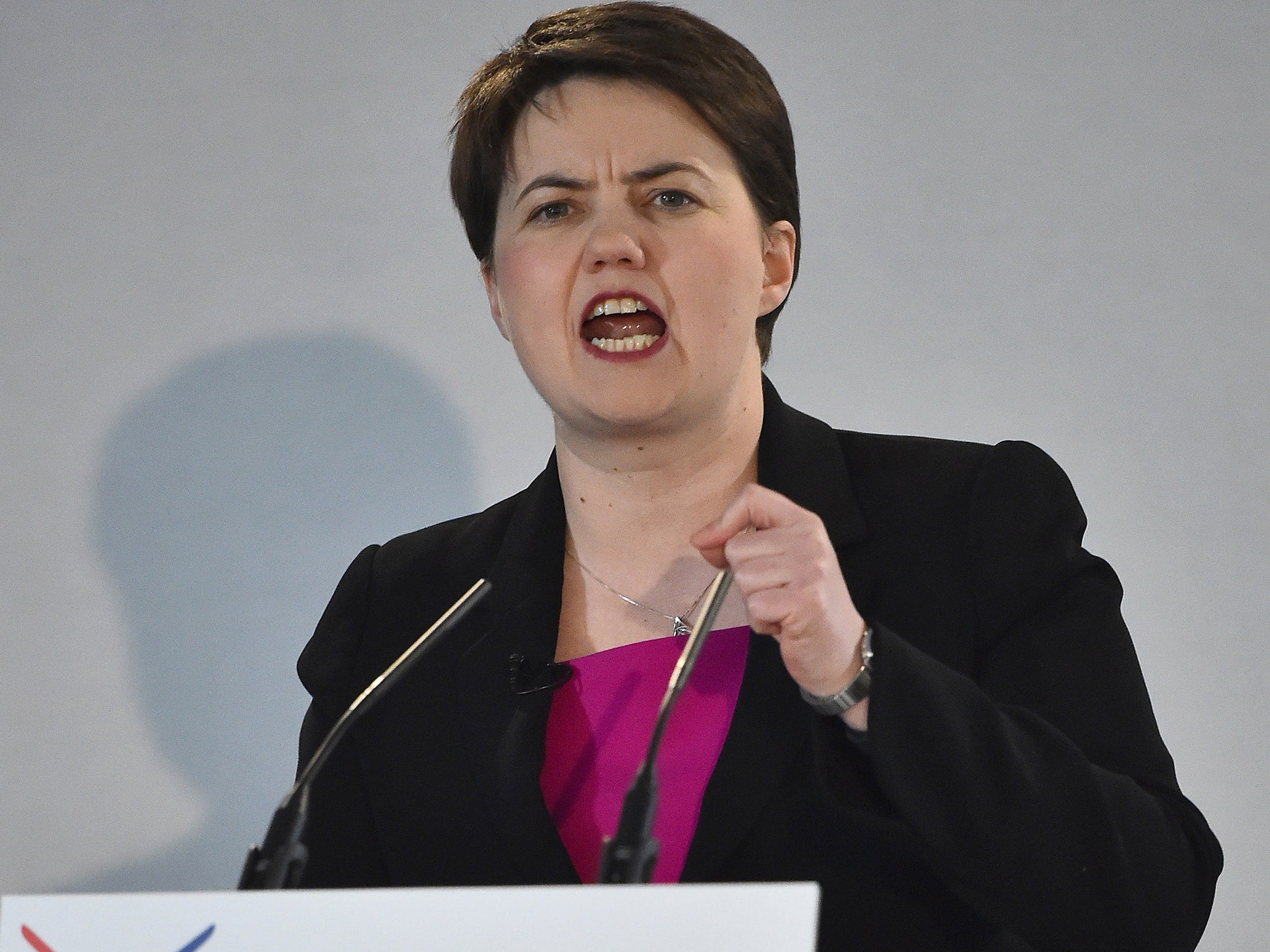 Ruth Davidson addresses the Scottish Conservative Party spring conference in Edinburgh.