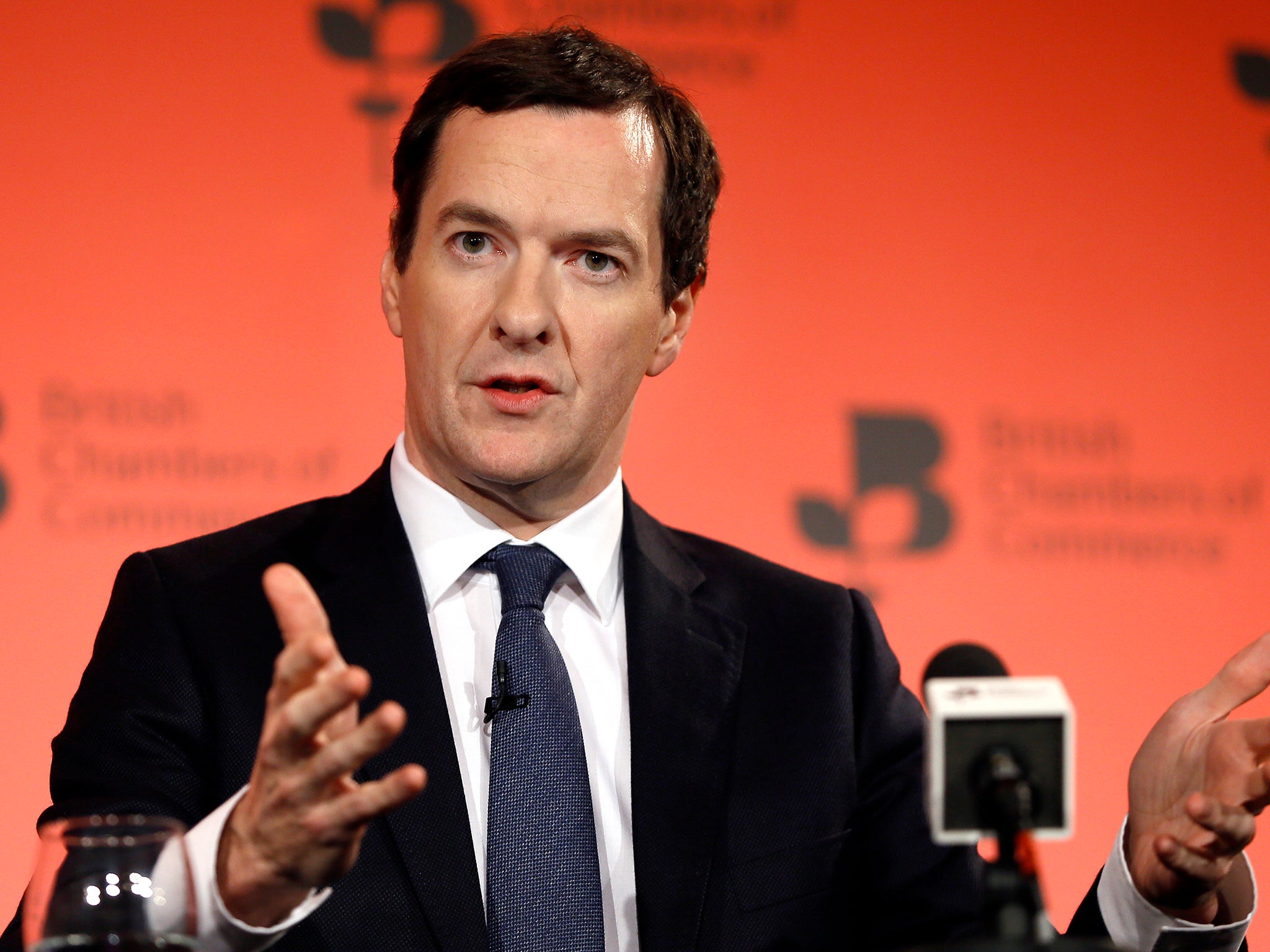 George Osborne speaks during the British Chambers of Commerce annual conference in London
