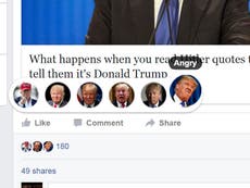 How to change your Facebook reactions to pictures of Donald Trump
