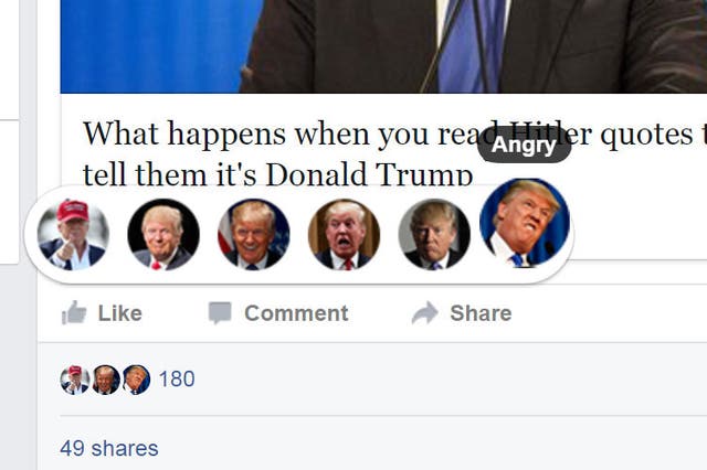 Add a little Trump to your Facebook feed with Reaction Packs
