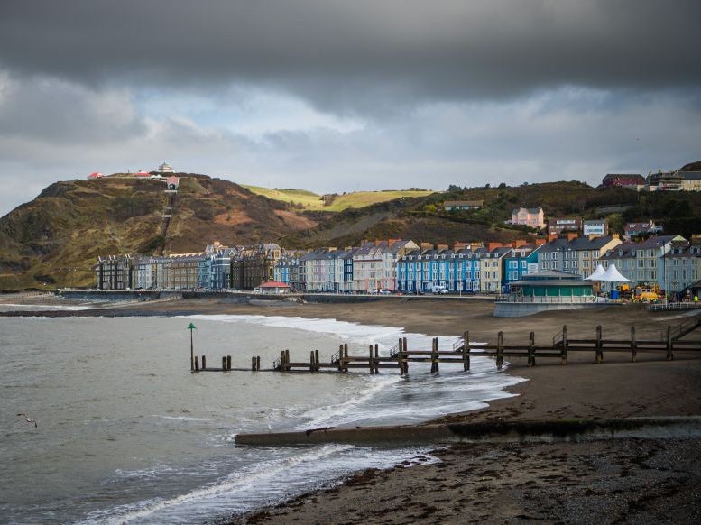 Aberystwyth seafront in Ceredigion, the most Europhile of 188 areas in the UK, according to a recent survey