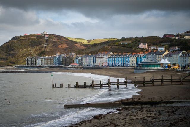 Aberystwyth seafront in Ceredigion,  the most Europhile of 188 areas in the UK, according to a recent survey