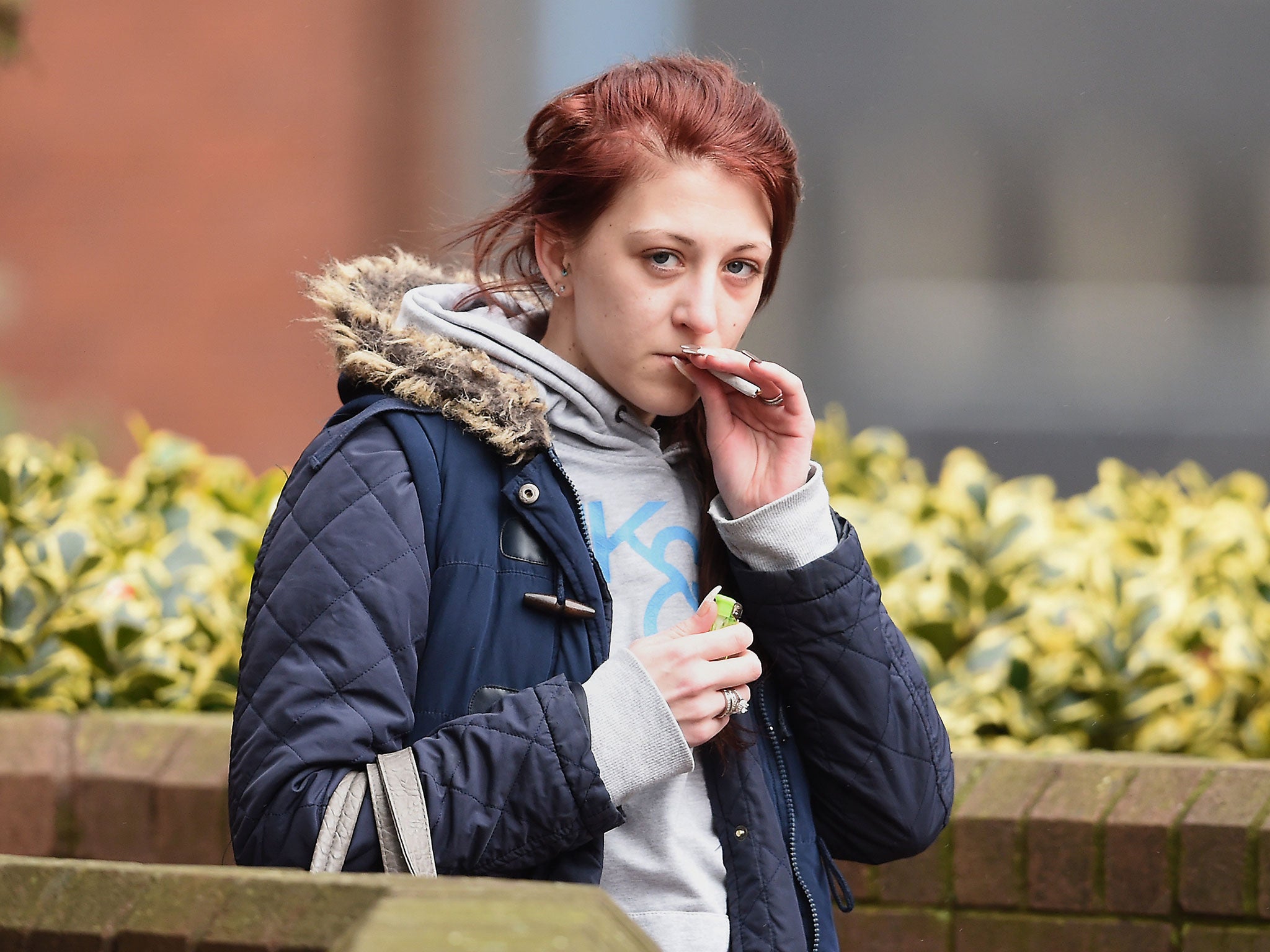 Kathryn Smith outside Birmingham Crown Court where she was found guilty of murder last year