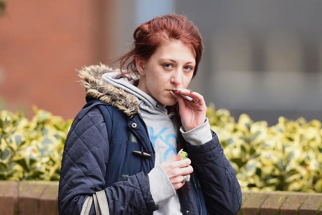 Kathryn Smith outside Birmingham Crown Court where she was found guilty of murder last year