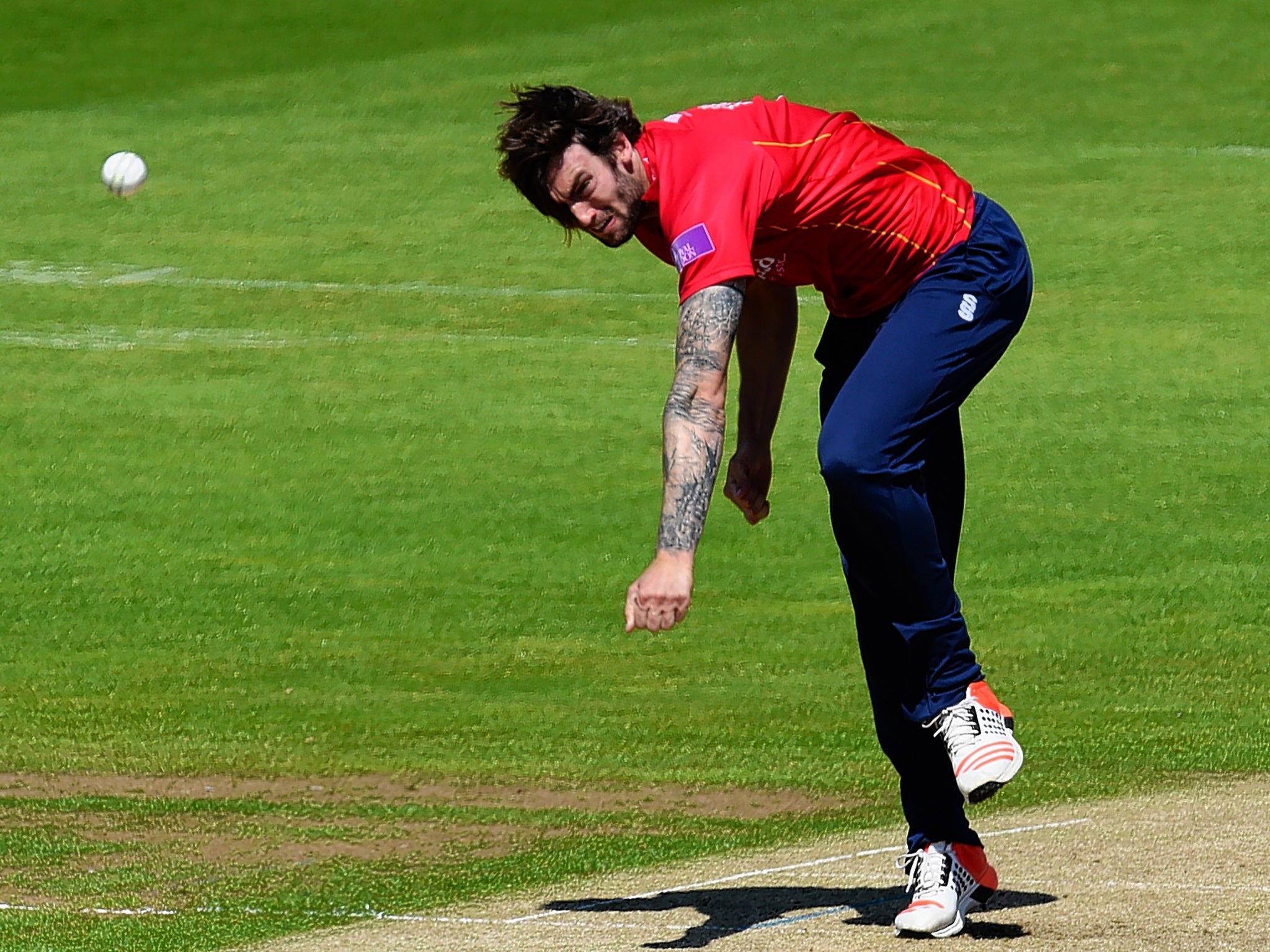 Reece Topley says he likes to vary his pace and delivery angle in T20