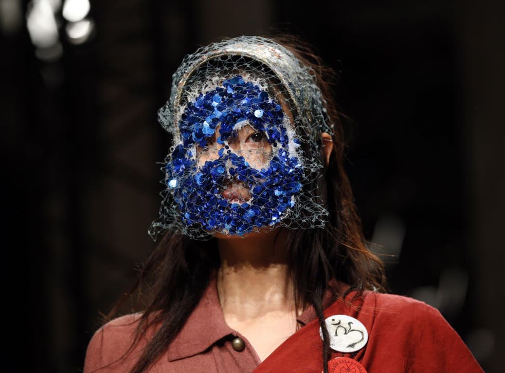 A model wears a creation for Vivienne Westwood's Autumn/Winter 2016 collection presented in Paris