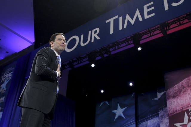 Marco Rubio at the conservative conference declined by Donald Trump