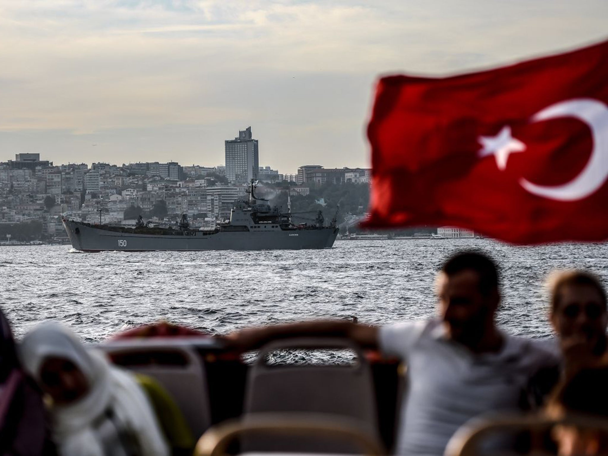Russian warships and naval assets sailing through Bosphorus strait has Turkey frightened The Independent The Independent image