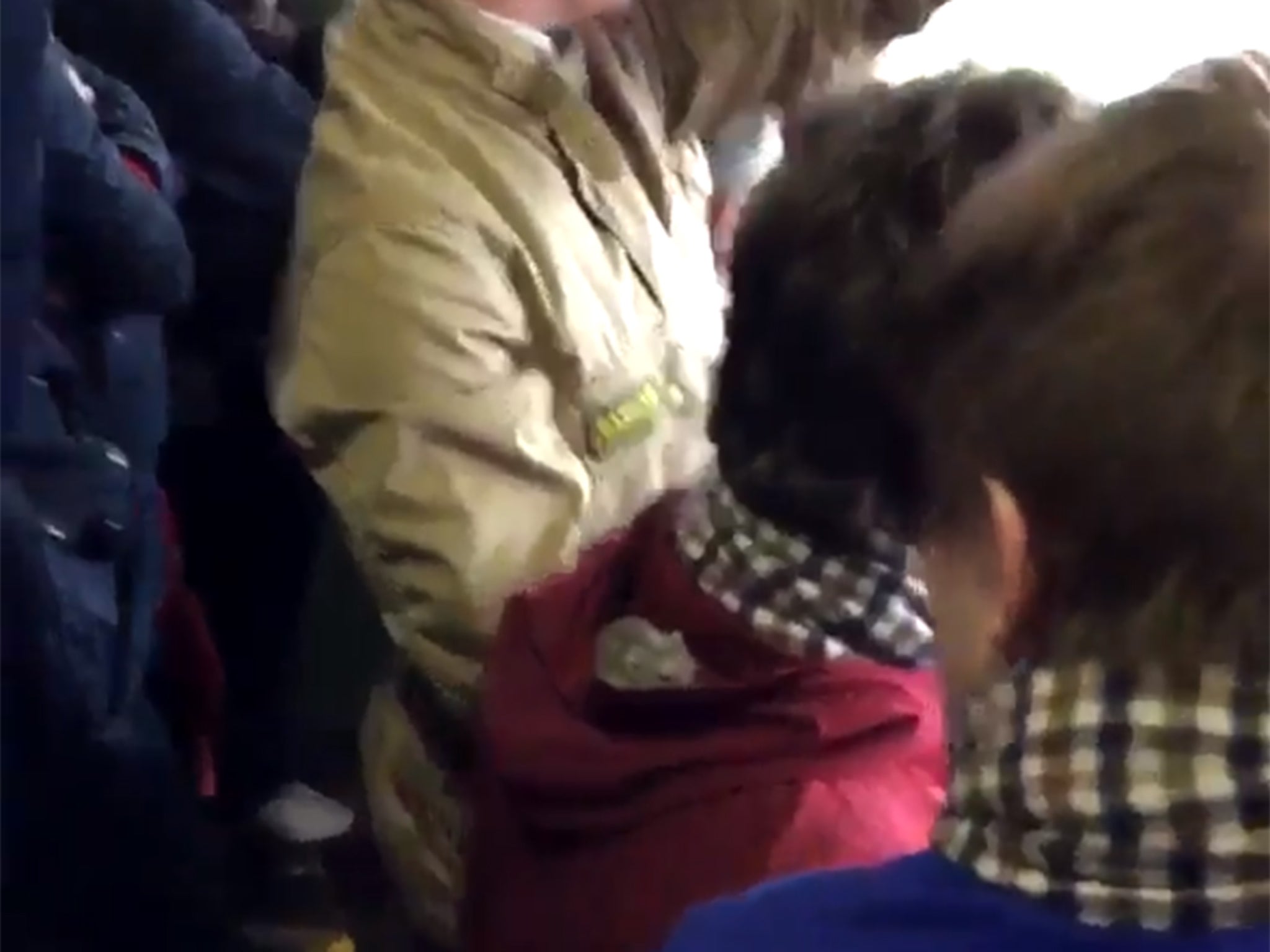 The Barnsley FC fan with his hamster at the game against Walsall