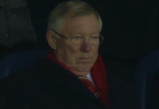 A scathing Sir Alex Ferguson looks on from the stands at the Hawthorns