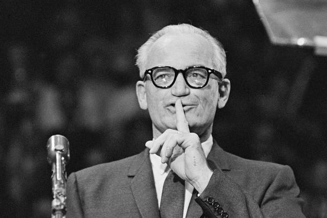 Barry Goldwater steamrolled Nelson Rockefeller in the primaries but was well beaten by Lyndon Johnson in the general