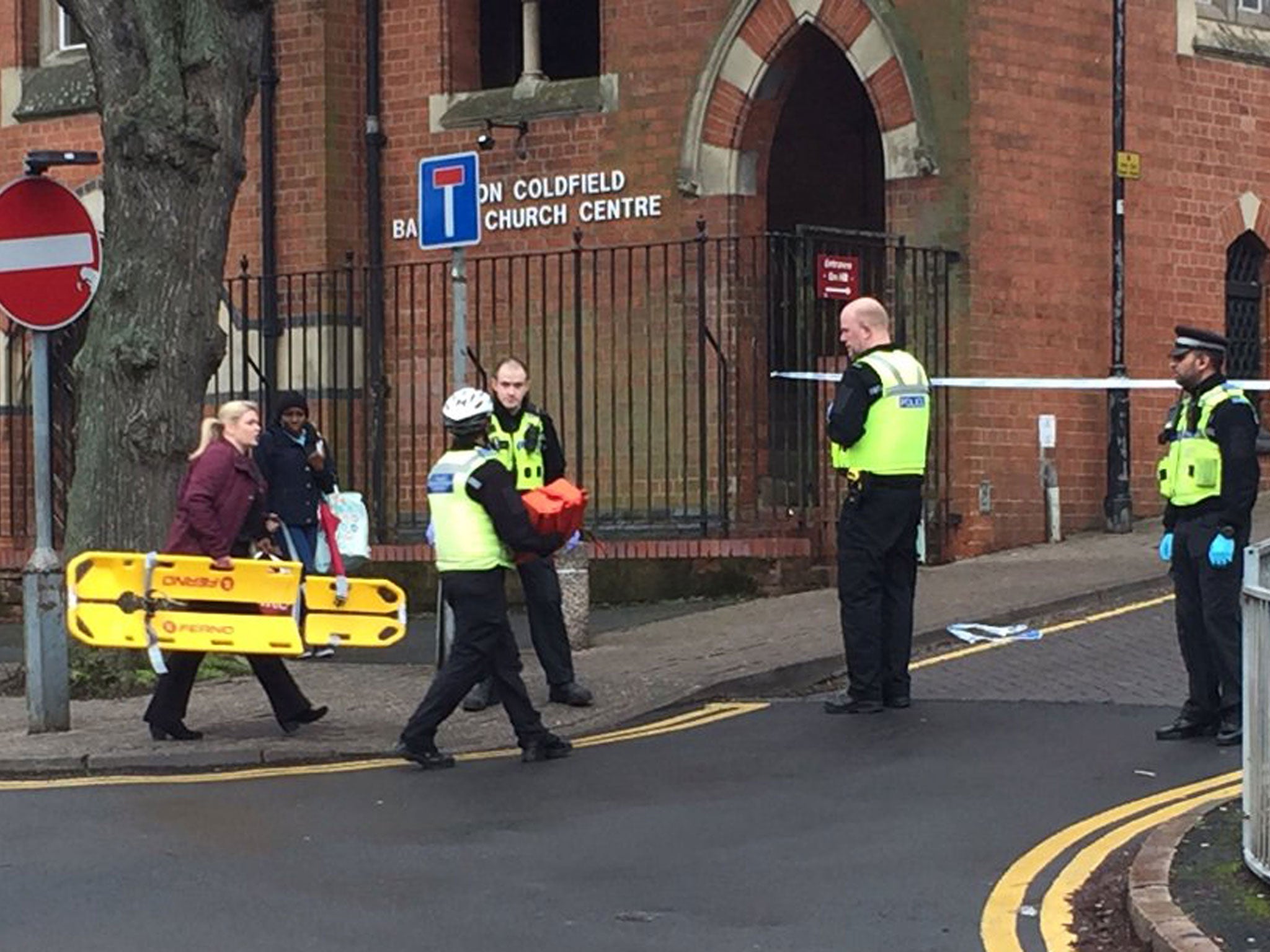 &#13;
Handout photo courtesy of emergency services at the scene in Sutton Coldfield after a pregnant woman was left fighting for her life after being stabbed&#13;