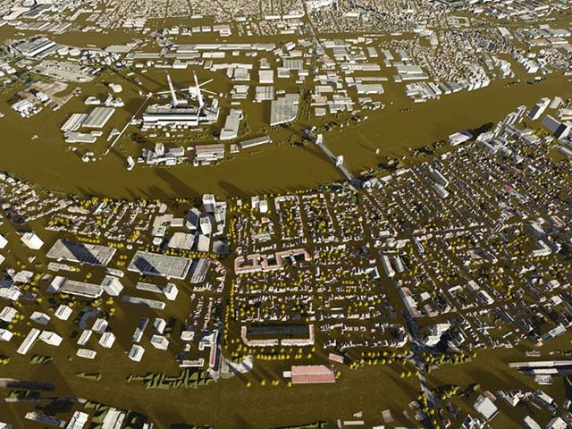 An image predicts how Paris would become submerged in water