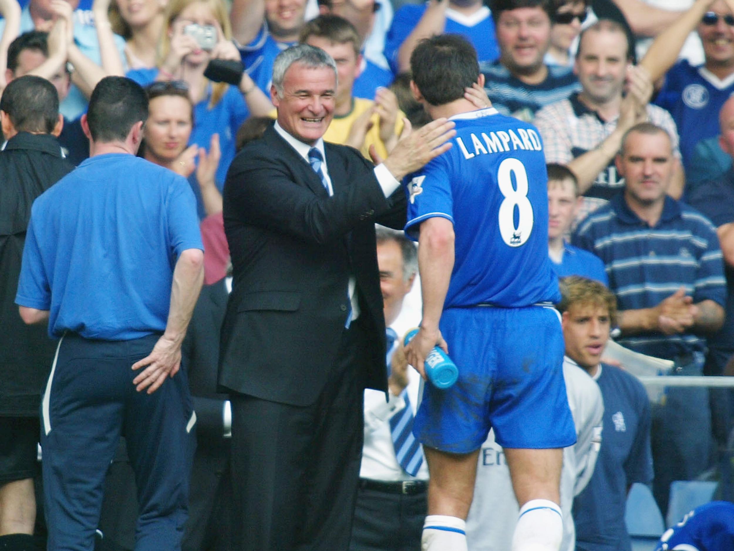 Claudio Ranieri and Frank Lampard during their spells at Chelsea