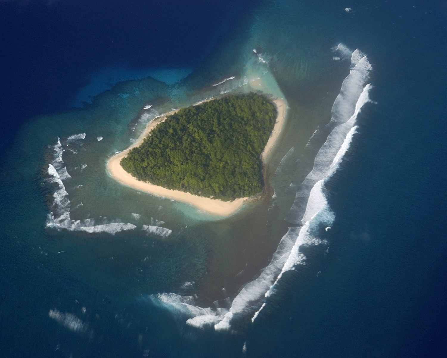 One of the islands, Kuwajelein, of the Marshall Islands, where 67 nuclear tests harmed the local population during the 50s and 60s