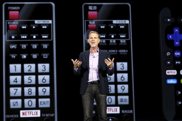 Reed Hastings, co-founder and CEO of Netflix, speaks during a keynote address at the 2016 CES trade show in Las Vegas, Nevada, January 6, 2016